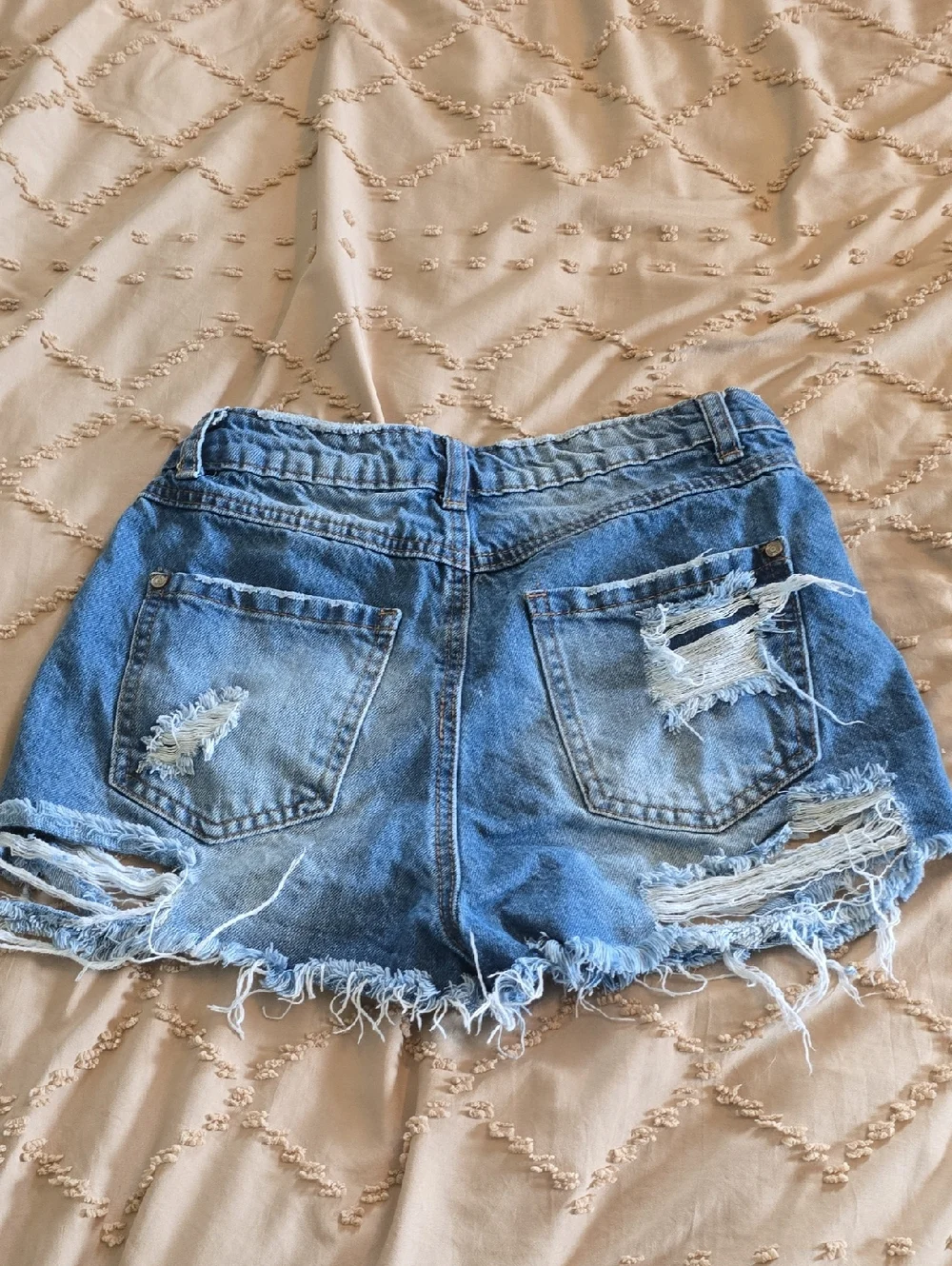 Womens MISSGUIDED DENIM Blue Studded Denim Shorts Sz 4